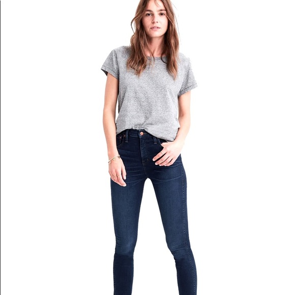 Madewell Denim - Madewell 9" High-Rise Skinny Jeans in Dark Blue